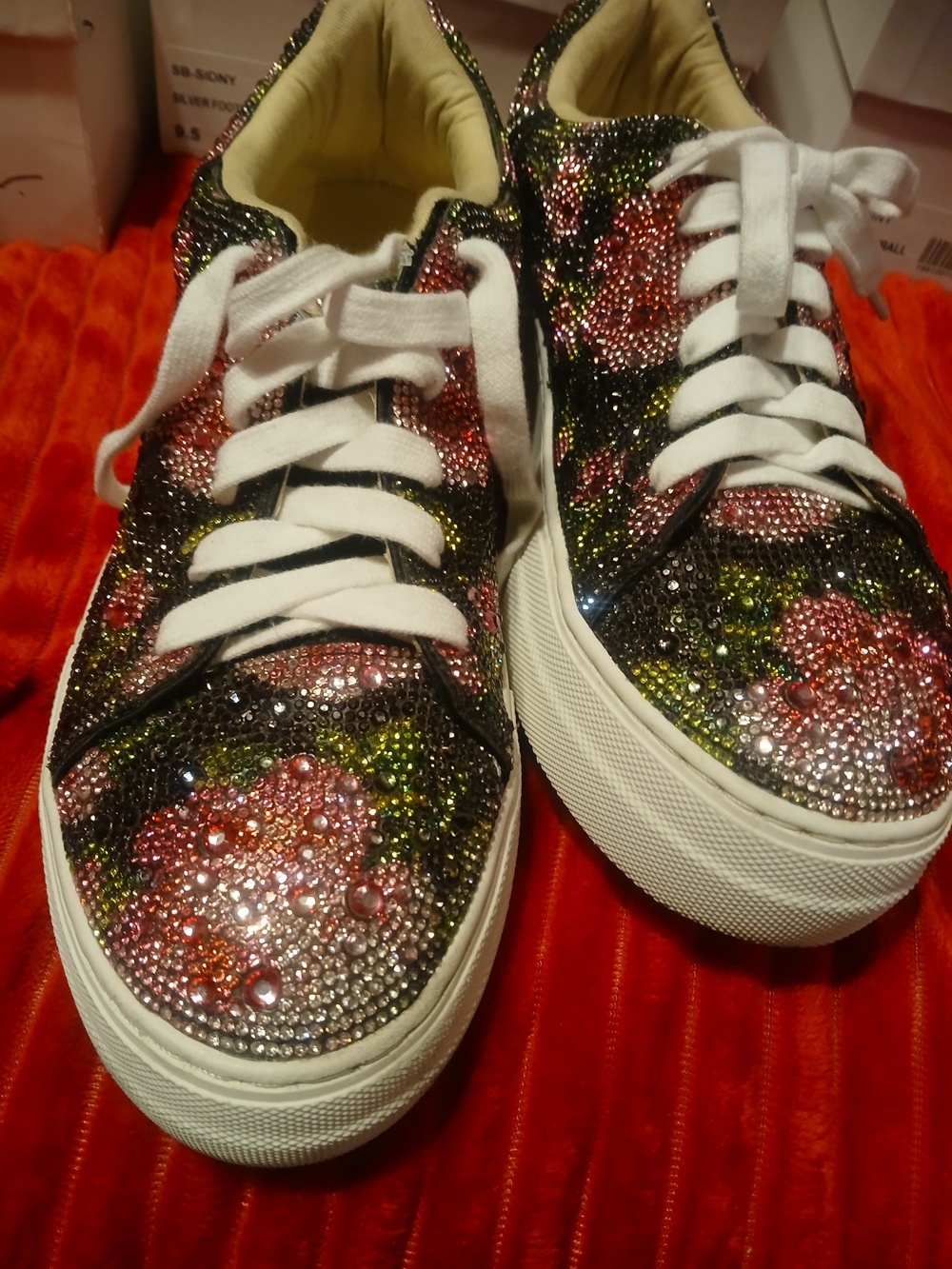 Betsey Johnson Multicolor Crystal Floral Lace-Up Sneaker - Picture 2 of 2